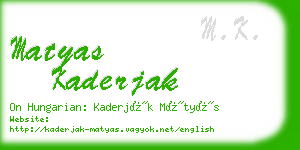 matyas kaderjak business card